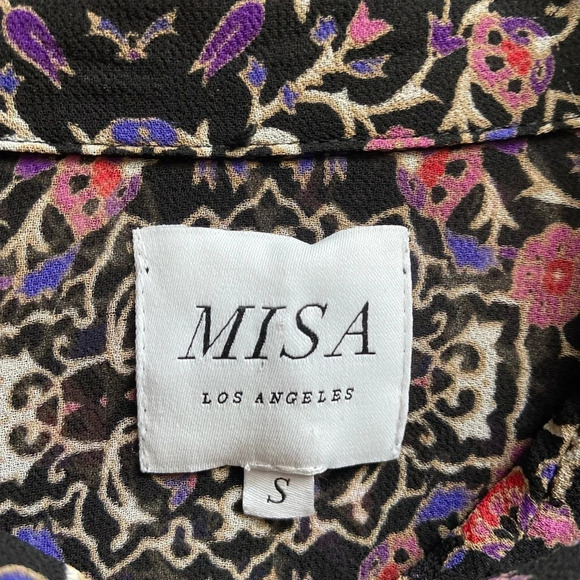 MISA LOS  ANGELES Floral Print Long Sleeve Blouse SZ S - Picture 9 of 14